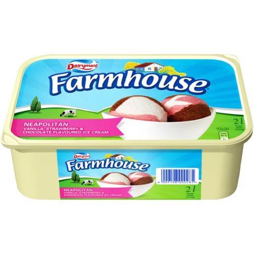 Dairymaid Farmhouse Neapolitan Flavoured Ice Cream 1.8L