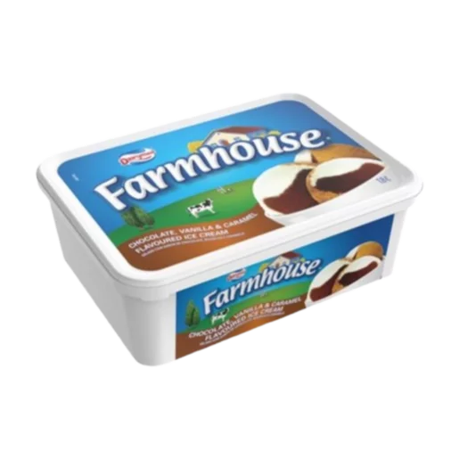 Farmhouse Chocolate, Vanilla and Caramel Flavoured Ice Cream Tub 1.8L