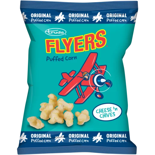 Truda Flyers Cheese & Chives Flavoured Puffed Corn 100g